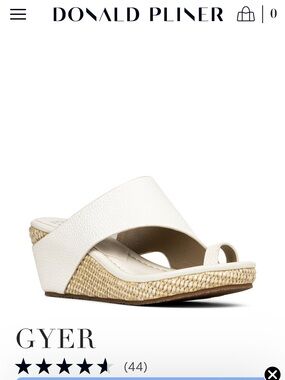Donald J. Pliner White Leather Espadrille Wedge Slide